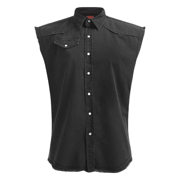 Spiral Direct Unisex Adult Double Death Stone Wash Sleeveless Shirt Black XL