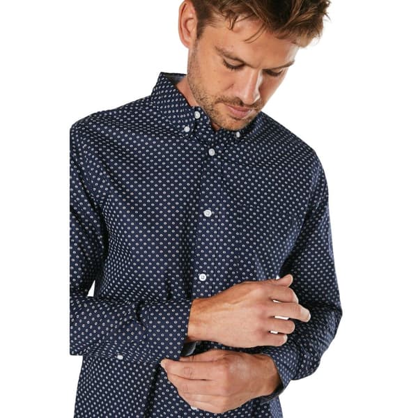 Maine Mens Geometric Long-Sleeved Shirt
