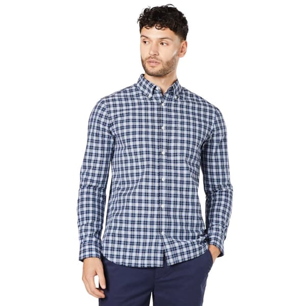 Burton Mens Simple Check Long-Sleeved Shirt Navy XL