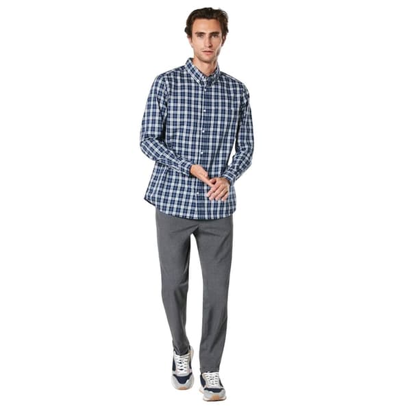 Maine Mens Mono Check Long-Sleeved Shirt