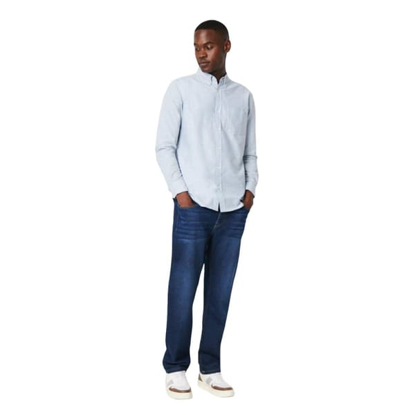 Maine Mens Fine Stripe Oxford Long-Sleeved Shirt