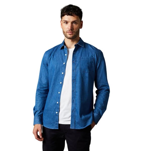 Burton Långärmad skjorta i denim för män Mid Blue M