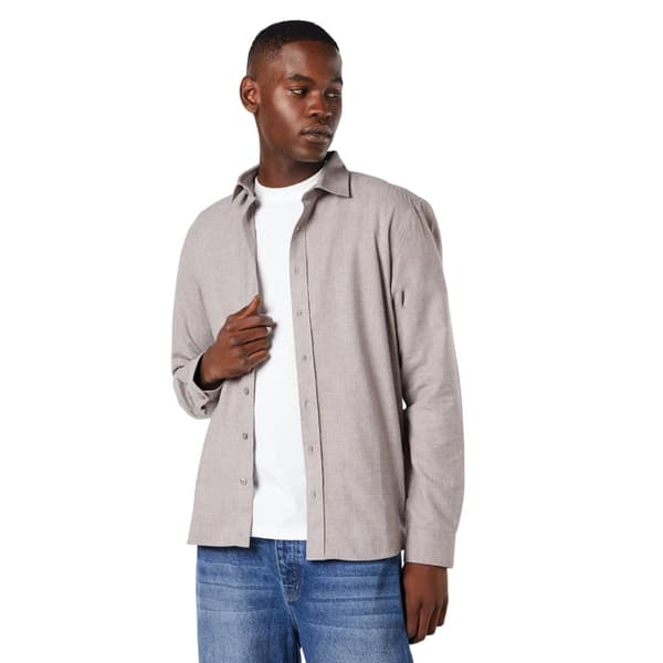 Burton Mens Brushed Twill Long-Sleeved Shirt Taupe XXL