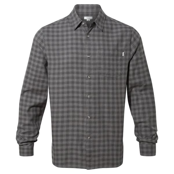 TOG24 Mens Maynard Yarn Dyed Check Long-Sleeved Shirt Soot Grey L
