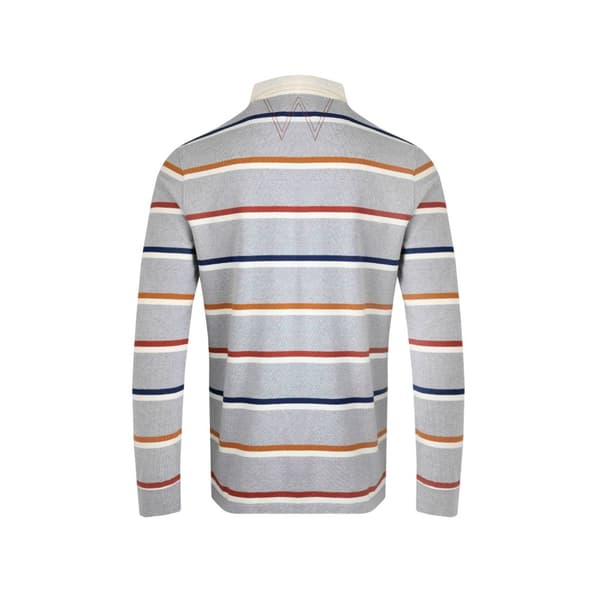 Weird Fish Mens Laxton Striped Organic Long-Sleeved Rugby Shirt