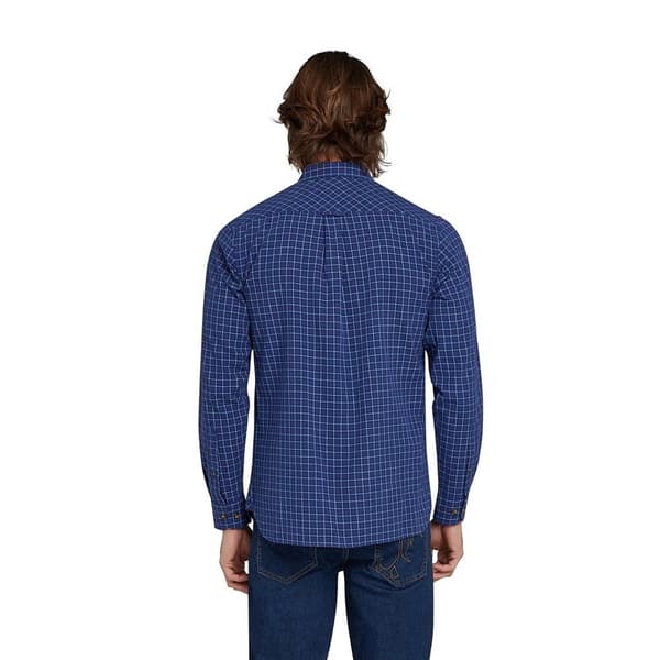 Raging Bull Mens Windowpane Check Brushed Cotton Long-Sleeved Shirt