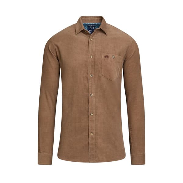 Raging Bull Mens Corduroy Long-Sleeved Shirt Brown XXL