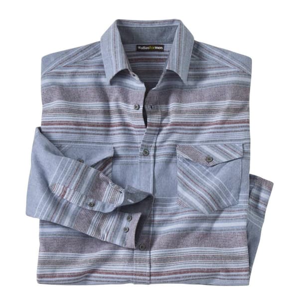 Atlas For Men Mens Striped Flannel Shirt