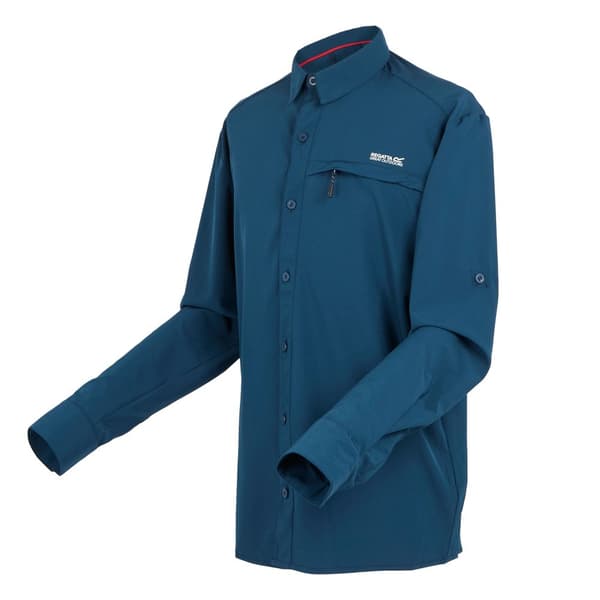 Regatta Mens Checked Packaway Long-Sleeved Travel Shirt