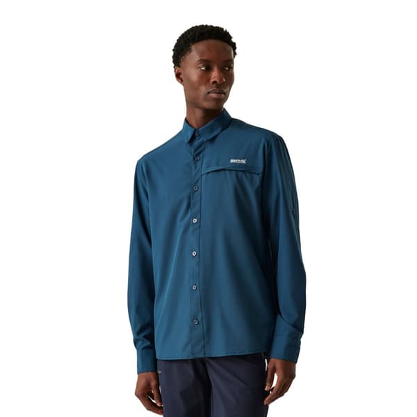 Regatta Mens Checked Packaway Long-Sleeved Travel Shirt