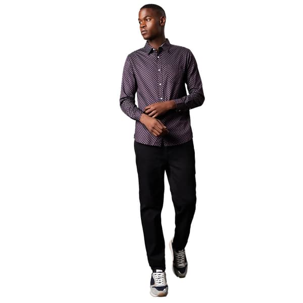 Maine Mens Geometric Pattern Foulard Long-Sleeved Shirt
