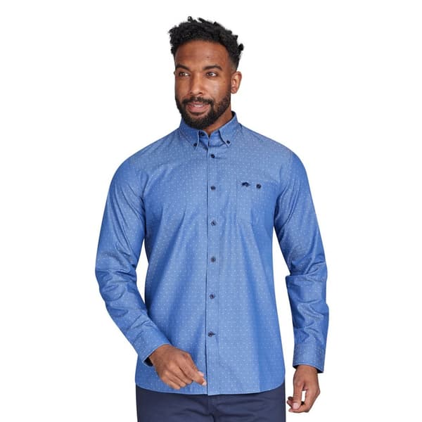 Raging Bull Mens Dobby Long-Sleeved Shirt