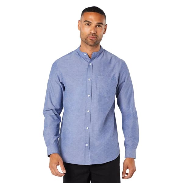 Maine Mens Chambray Grandad Collar Shirt