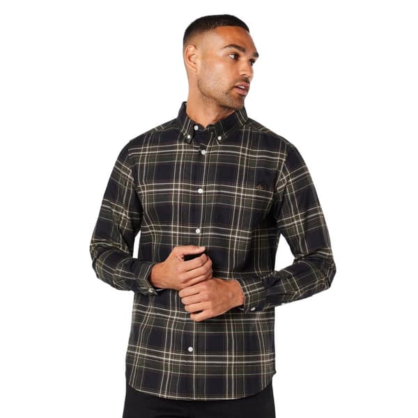 Maine Mens Matrix Check Long-Sleeved Shirt