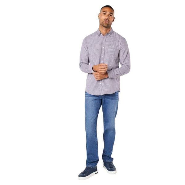 Maine Mens Gingham Check Long-Sleeved Shirt