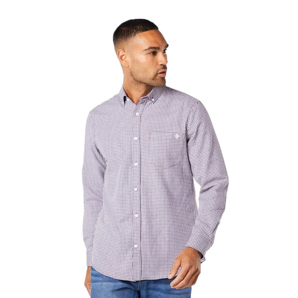 Maine Mens Gingham Check Long-Sleeved Shirt