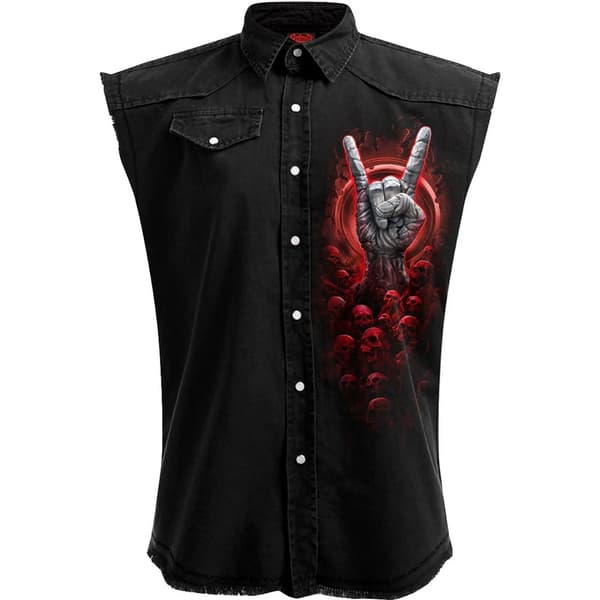 Spiral Direct Unisex Adult Tomb Of Rock Stone Wash Sleeveless Shirt