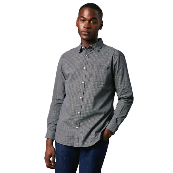 Maine Mens Micro Geo Print Long-Sleeved Shirt