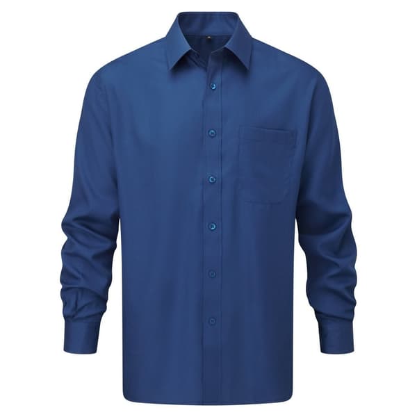 Russell Collection Mens Poplin Long-Sleeved Shirt