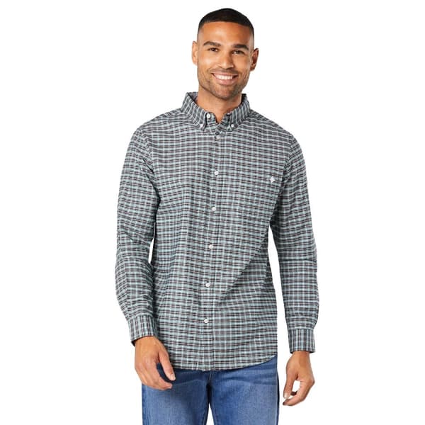 Maine Mens Norris Checked Long-Sleeved Shirt Black XXL