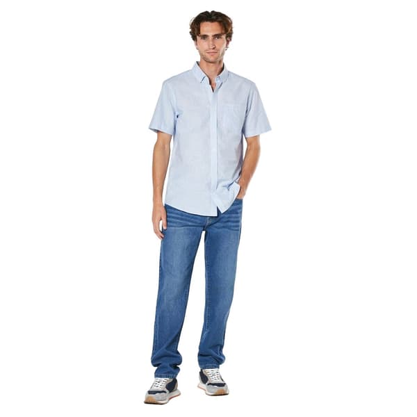 Maine Mens Slub Poplin Short-Sleeved Shirt