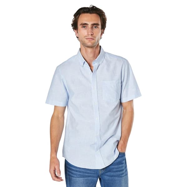 Maine Mens Slub Poplin Short-Sleeved Shirt