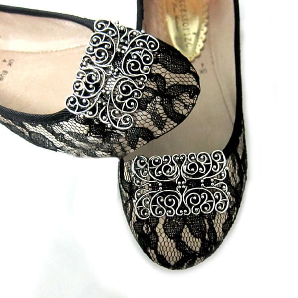2kpl Naisten Vintage Hollow Metal Shoe Charm solki Clip Decor lisävaruste irrotettava