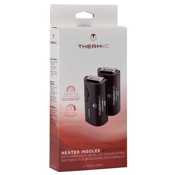 Therm-ic Opvarmede Indlægssåler Batterier C-pack 1300 Sort  Mand