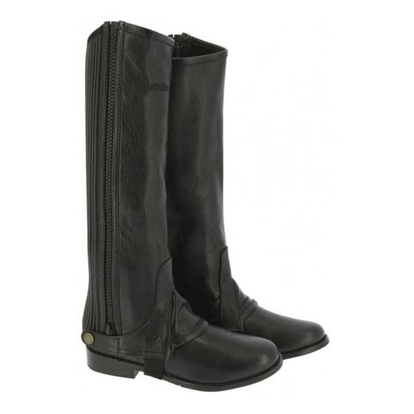 Equitheme Læder Half Chaps Sort 6 Years