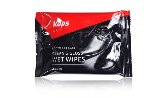 Kaps Clean & Gloss Wet Wipes til rengøring og polering af sko