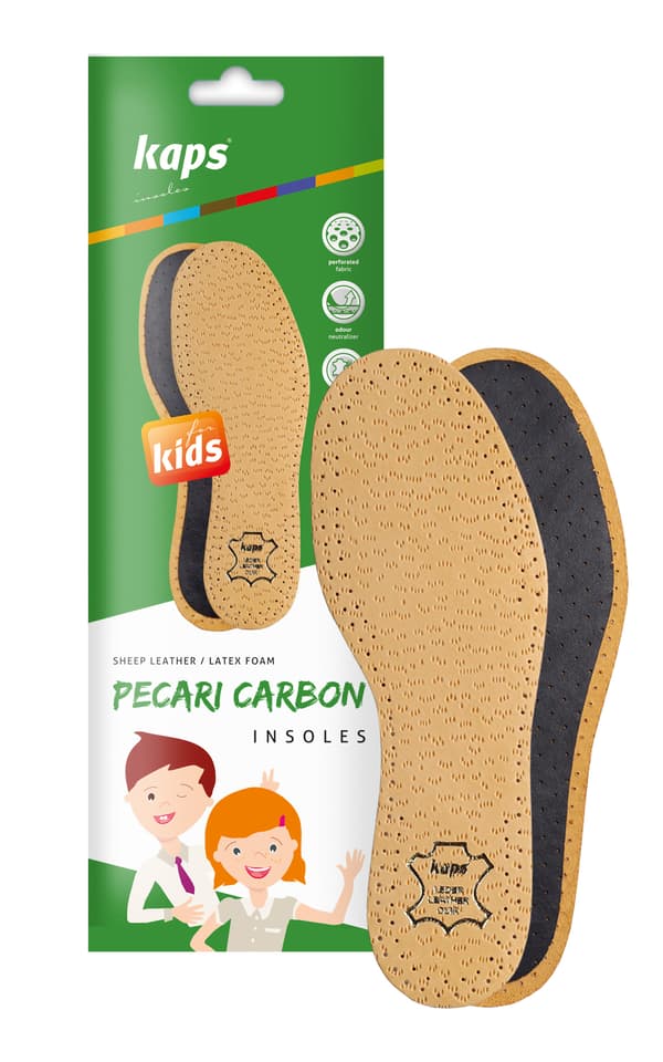 Anti-svett läder innersulor för barnskor Kaps Pecari Carbon for Kids