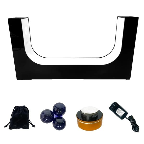 Magnetisk Levitation Skoudstillingsstand, 360 graders rotation, Ideel til hjemmet eller butikken., E type hvid E type black