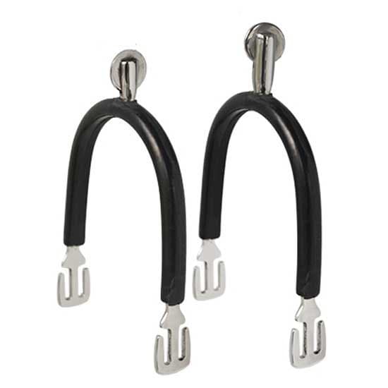 Sefton Englanti Ruostumattomasta Teräksestä/kumista Litteät Rowel Spurs Unisex Musta 20 mm