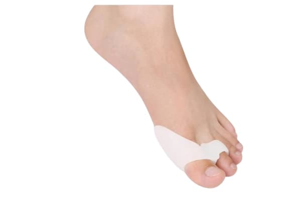 Silikone tommelfingerkorrektor, hallux valgus separator - hvid og kødfarvet