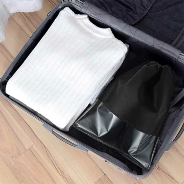 Skooppbevaringspose - Skobag med vinduer for reise - svart