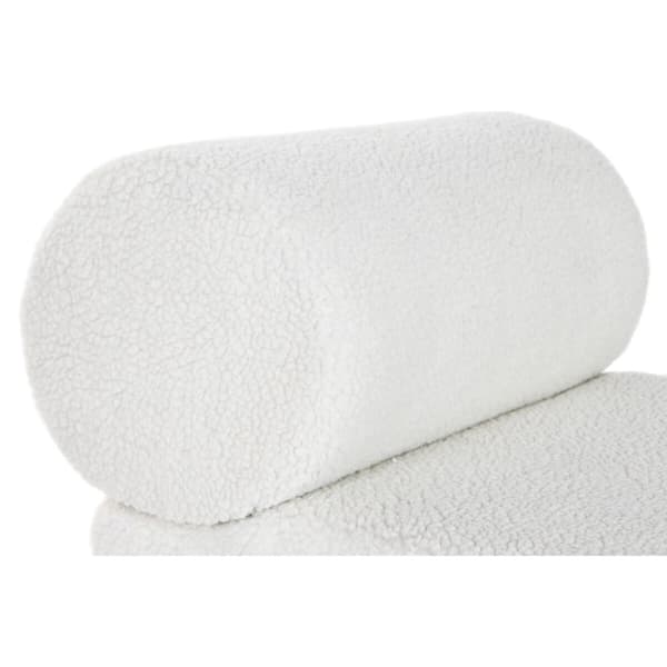 Sittpall Home ESPRIT Vit Polyester Trä MDF 48 x 69 x 63 cm