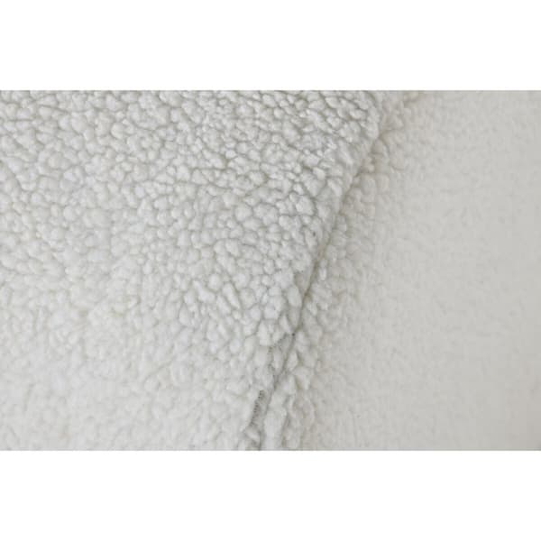 Sittpall Home ESPRIT Vit Polyester Trä MDF 48 x 69 x 63 cm