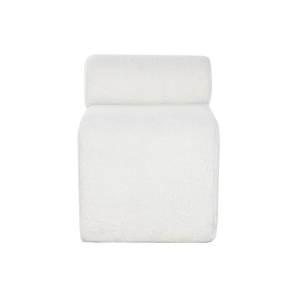 Sittpall Home ESPRIT Vit Polyester Trä MDF 48 x 69 x 63 cm