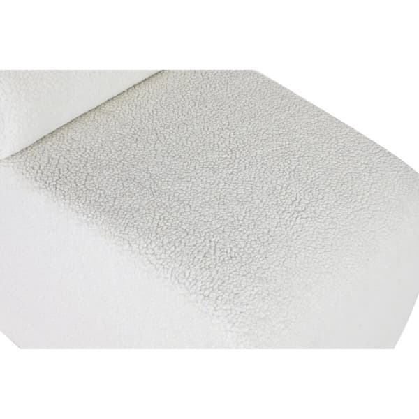 Sittpall Home ESPRIT Vit Polyester Trä MDF 48 x 69 x 63 cm