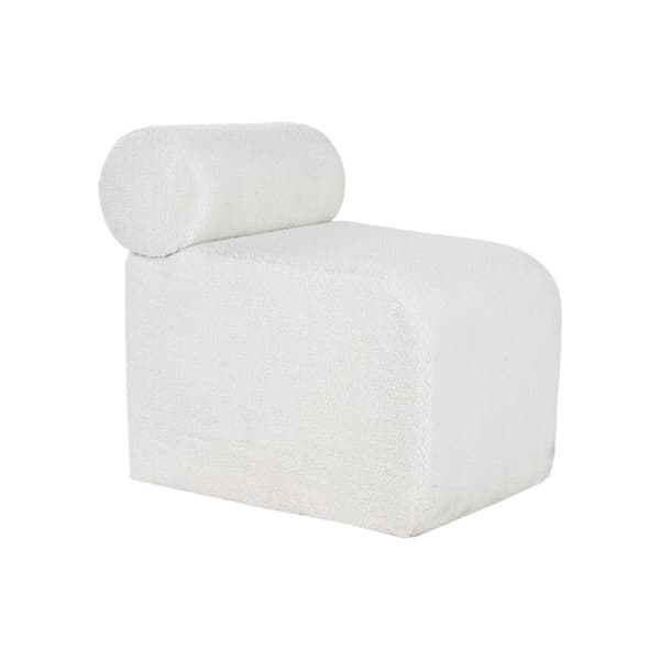 Sittpall Home ESPRIT Vit Polyester Trä MDF 48 x 69 x 63 cm