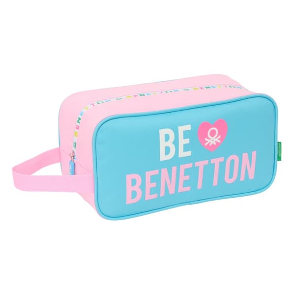 Rejseskotaske Benetton Unique Pink Turkisblå 29 x 15 x 14 cm