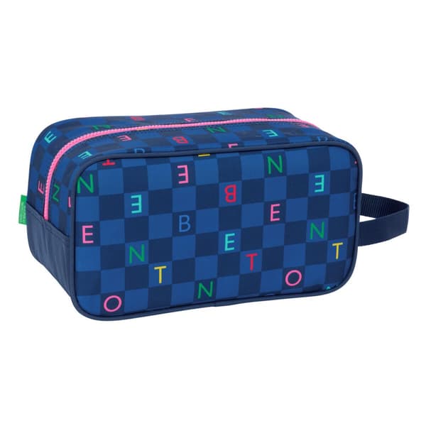 Rejseskotaske Benetton Damero Marineblå 29 x 15 x 14 cm