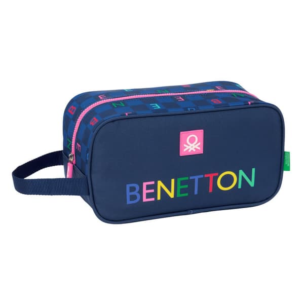 Rejseskotaske Benetton Damero Marineblå 29 x 15 x 14 cm