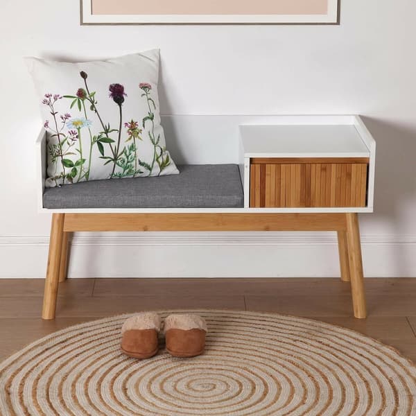 Skohorn Versa Bambu Textil Trä MDF 40 x 55 x 100 cm