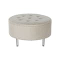 Miniatyrbillede 1 af 6: Stol DKD Home Decor Beige Sølvfarvet Polyester Træ MDF 80 x 80 x 43 cm