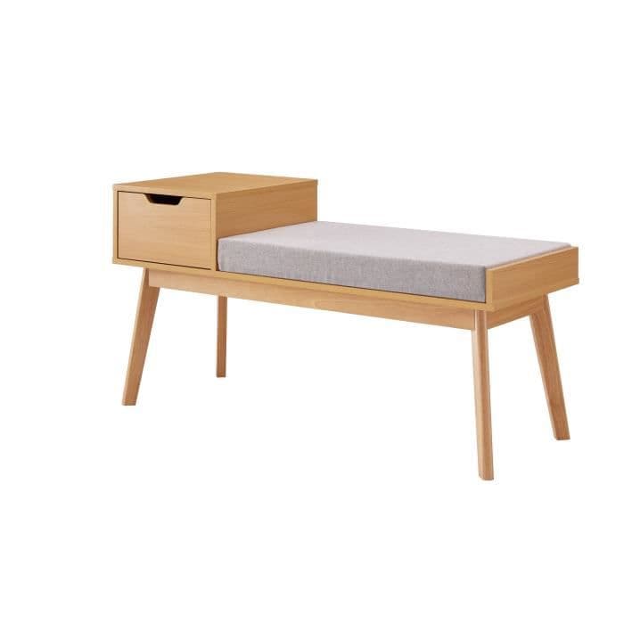 Skobenk med skuffe - Stof - L 110 x D 43 x H 59 cm