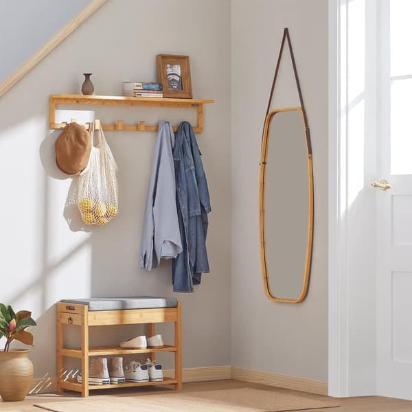 SoBuy, Bänk med skoförvaring och 1 lådor, Skobänk med dyna, Hallmöbler, FSR49-N