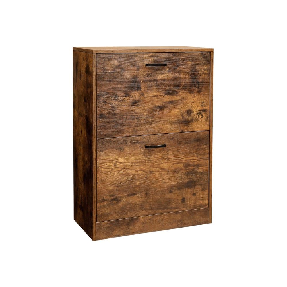 Segenn's Skoskåp - 2-ventil - schoenenrek- 12 par damskor eller 8 par av Herrskor - Rustic Brown - 60 x 24 x 83,5 cm