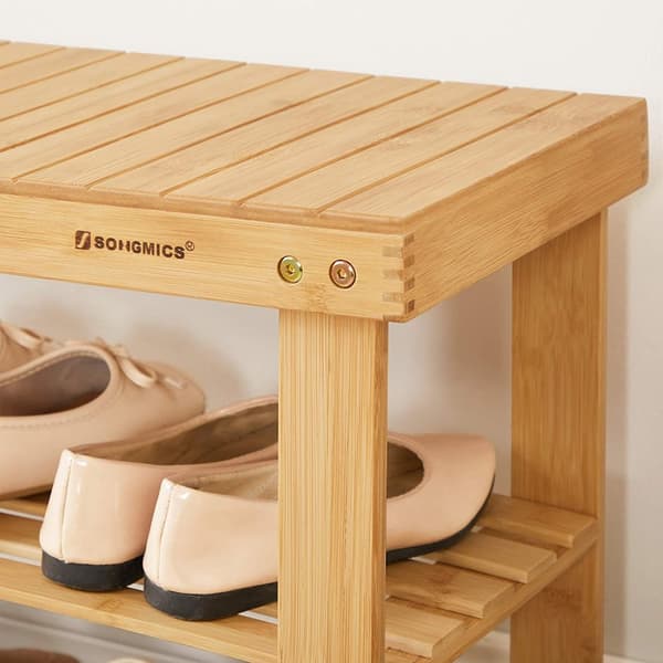 Bambu sittbänk med skoförvaring , 70 x 28 x 45 cm