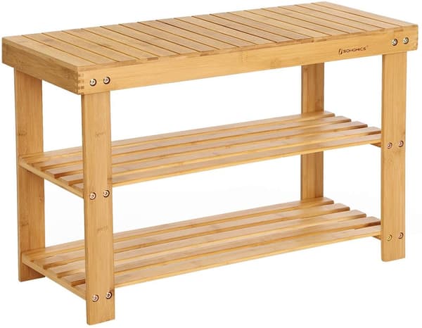 Bambu sittbänk med skoförvaring , 70 x 28 x 45 cm